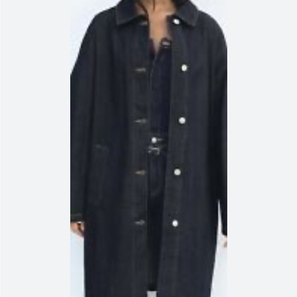 TRF Denim Trench Coat. Size XL - Picture 7 of 13
